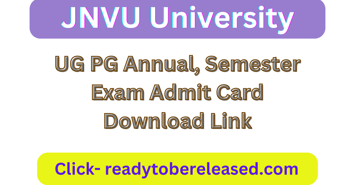 JNVU Admit Card