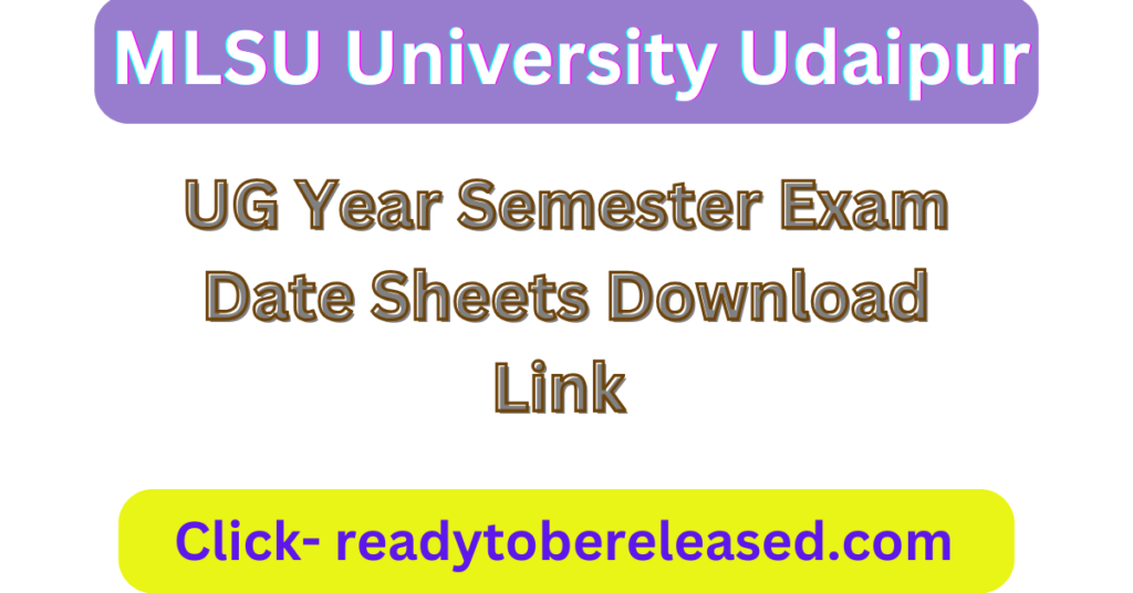 MLSU BA 1st Year Time Table