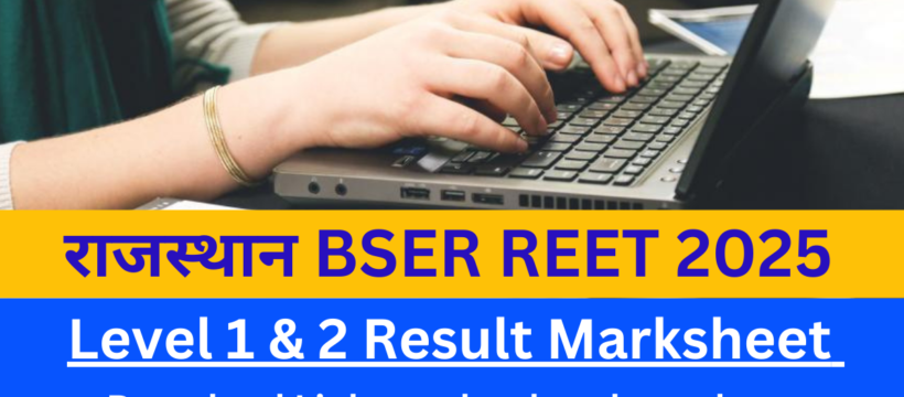 REET Result 2025 For Level 1 & 2 , Marksheet